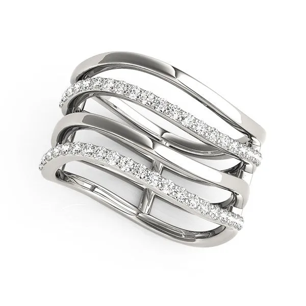 14k White Gold Multiple Band Design Ring with Diamonds (3/8 cttw)-rxd46947y28bt