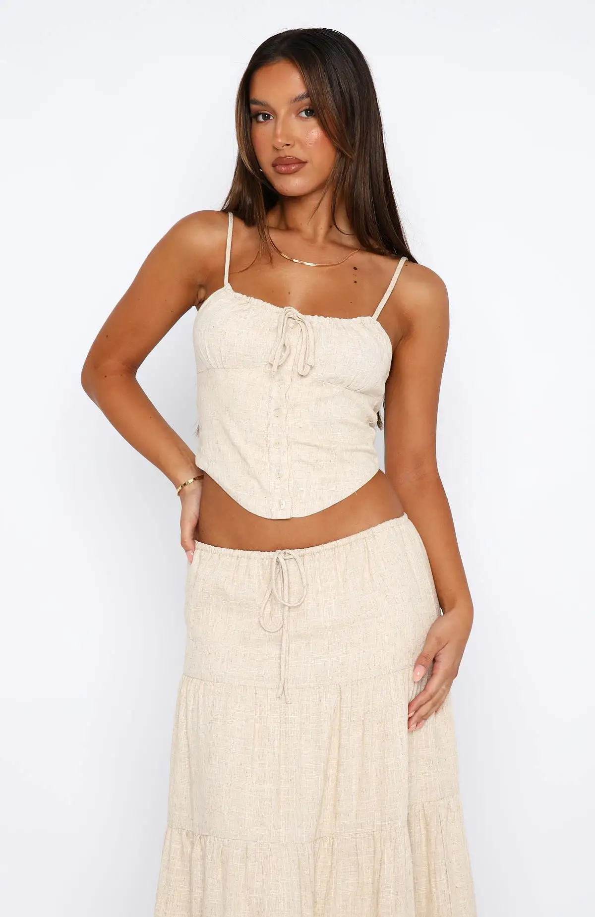 Act The Part Linen Top Oat