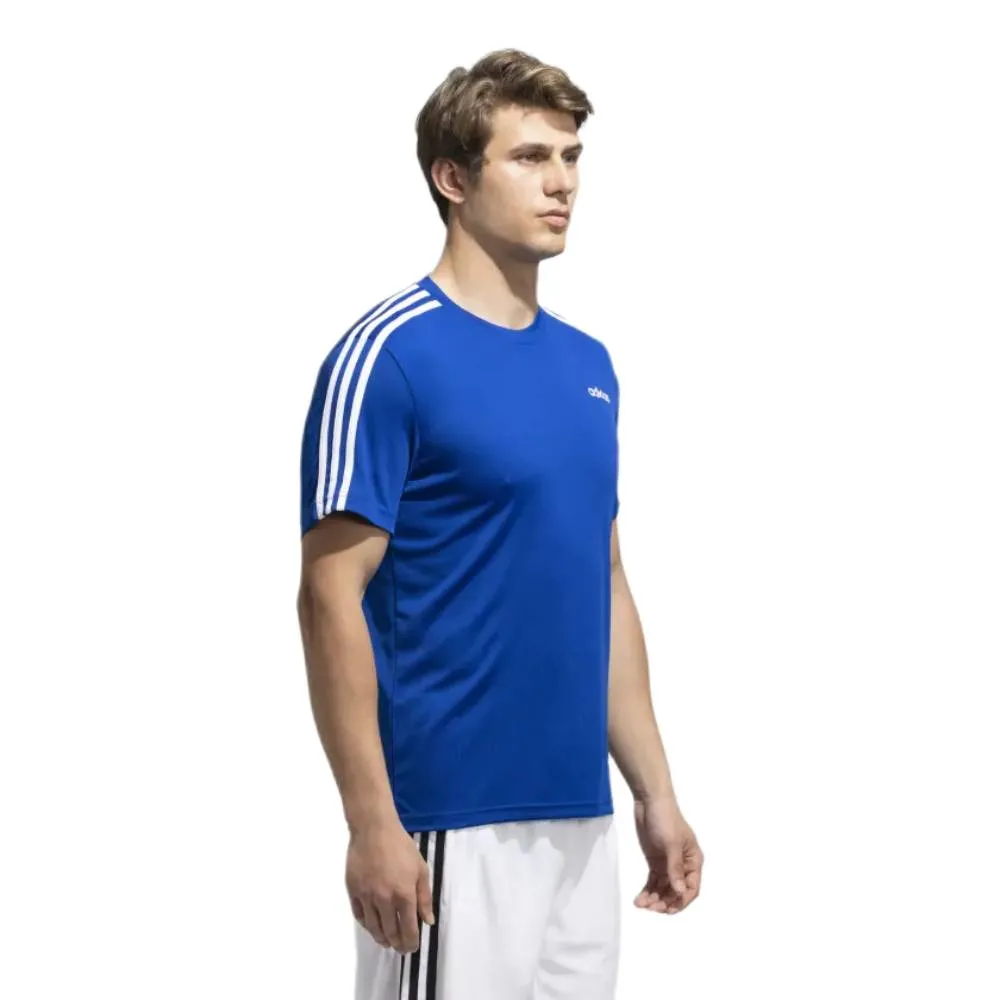 Adidas Men's Classic 3 Stripes Tee (Blue Beauty)