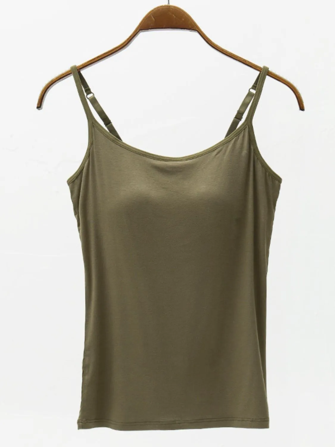 Adjustable Strap Modal Cami with Bra**