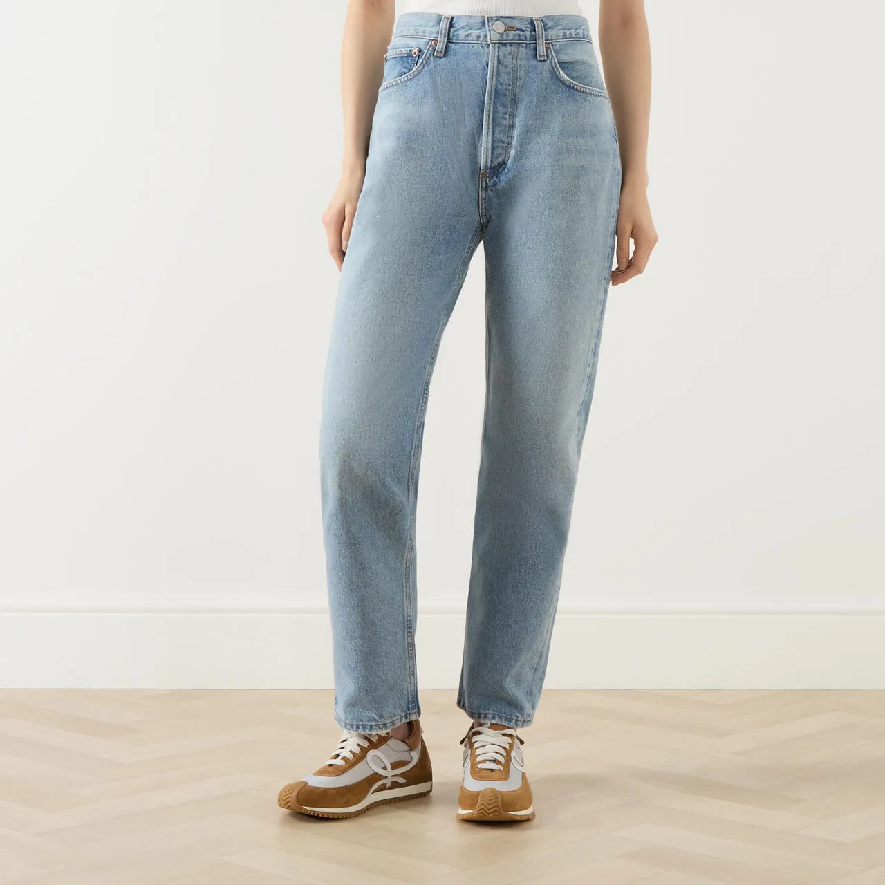 AGOLDE 90s Pinch Waist High-Rise Straight Leg Jeans - Light Blue