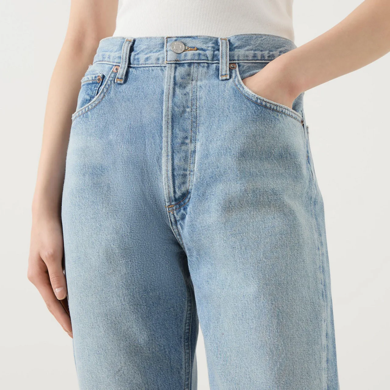 AGOLDE 90s Pinch Waist High-Rise Straight Leg Jeans - Light Blue