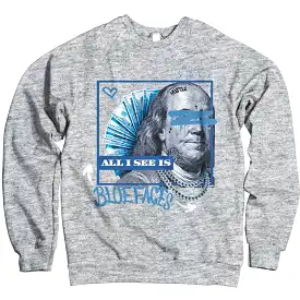 All I See is Blue Faces - Heather Grey Crewneck Sweatshirt