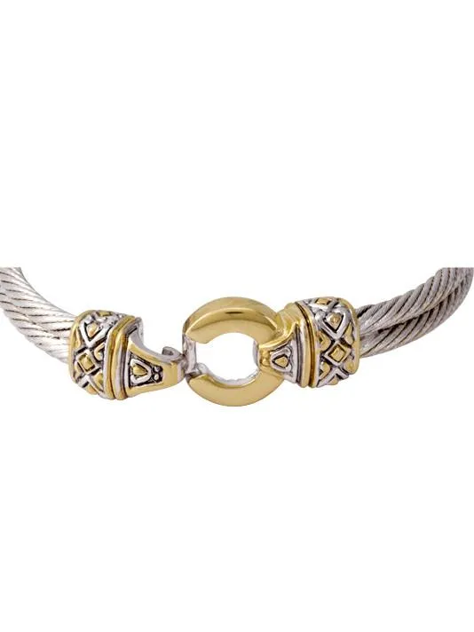 Antiqua Collection Gold Circle Double Wire Bracelet by John Medeiros - Available in Multiple Sizes