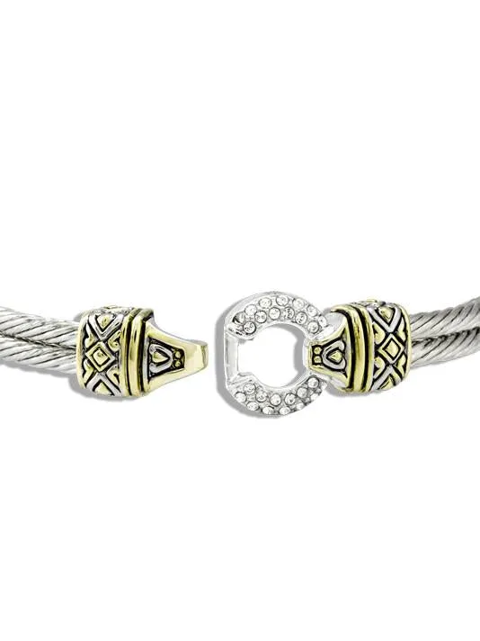 Antiqua Collection Pavé Circle Double Wire Bracelet by John Medeiros - Available in Multiple Sizes