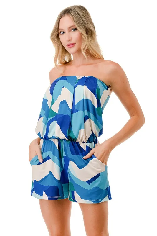 Ariella Tube Romper w/ Pockets