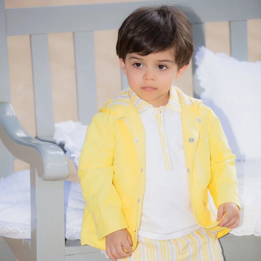 Baby Boys Yellow Cotton Coat