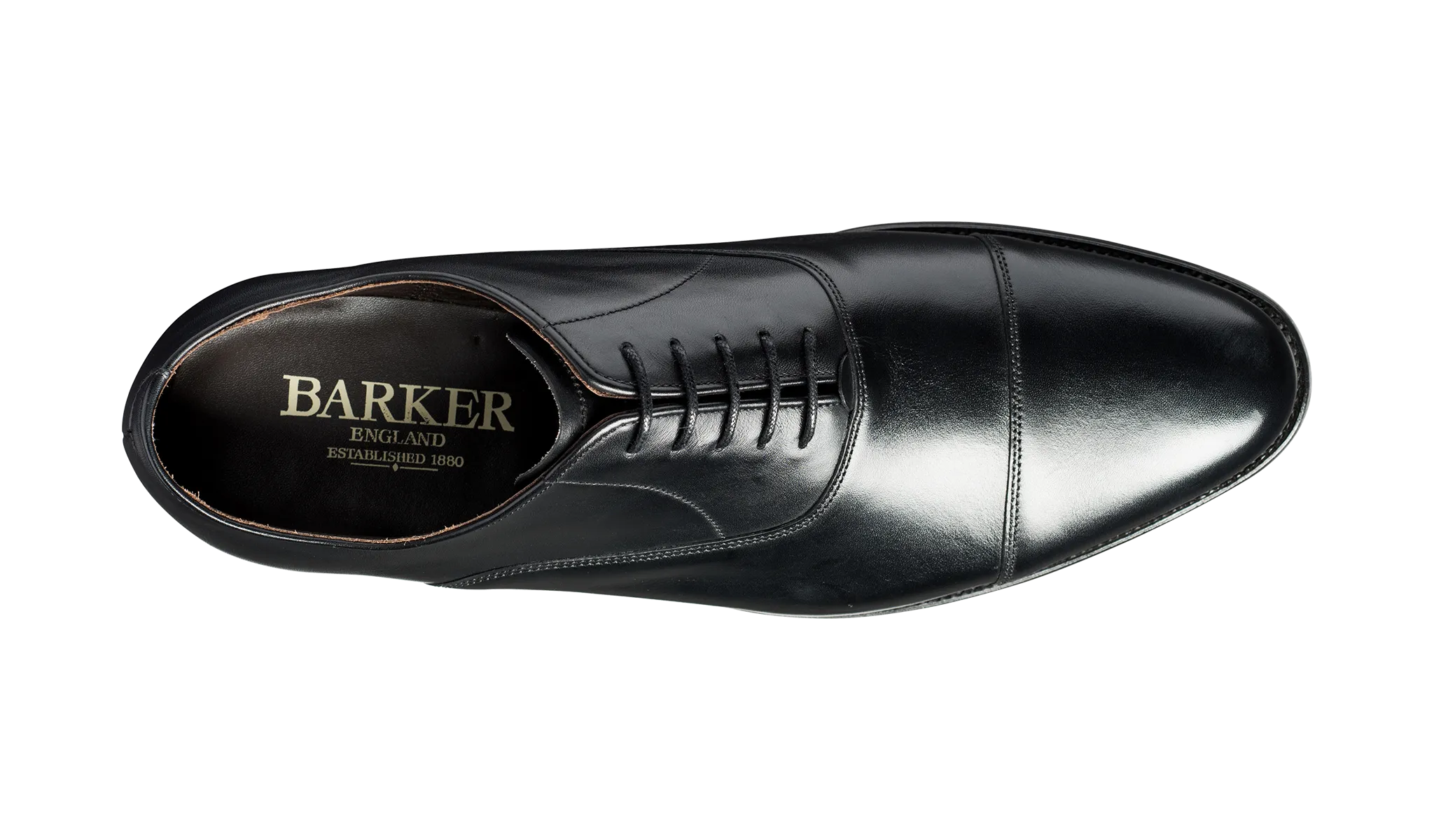 Barker Duxford  toe-cap Oxford Shoe  -Black Calf