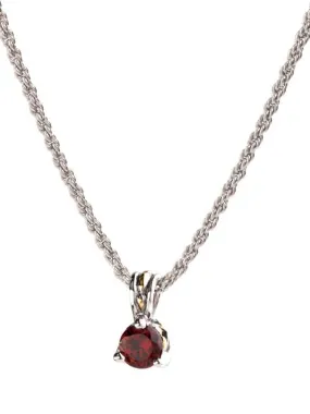 Beijos 7mm Cubic Zirconia Prong Set Pendant Necklace by John Medeiros - Available in Multiple Colors