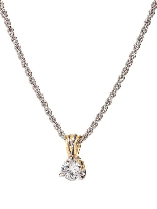 Beijos 7mm Cubic Zirconia Prong Set Pendant Necklace by John Medeiros - Available in Multiple Colors