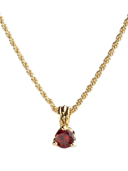 Beijos 7mm Cubic Zirconia Prong Set Pendant Necklace by John Medeiros - Available in Multiple Colors