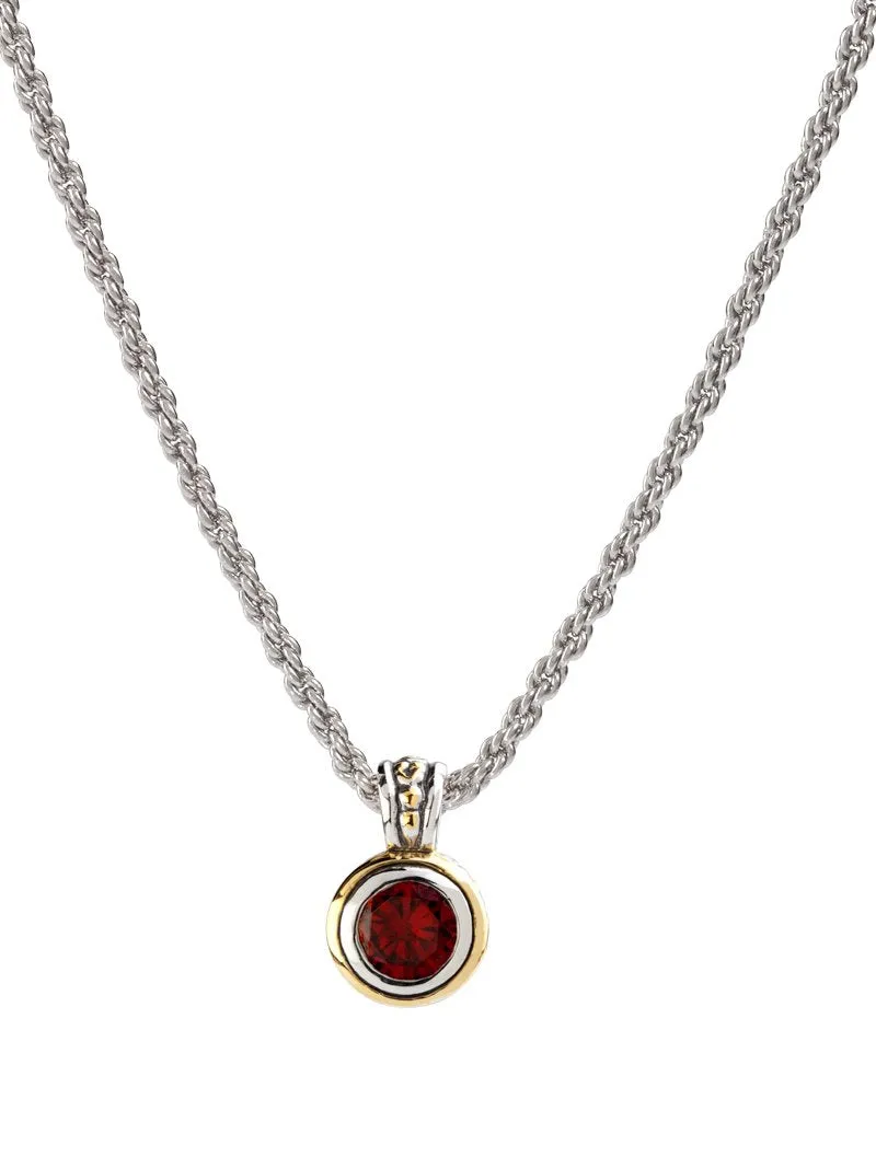 Beijos 8mm Cubic Zirconia Bezel Set Pendant Necklace by John Medeiros - Available in Multiple Colors