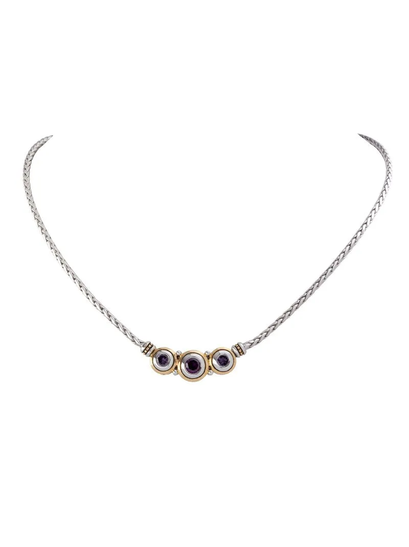 Beijos Three Stone CZ Necklace by John Medeiros - Available in Multiple Colors