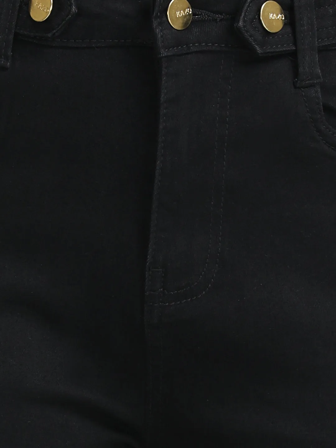 Bell Bottom Denim With Button And Tabs