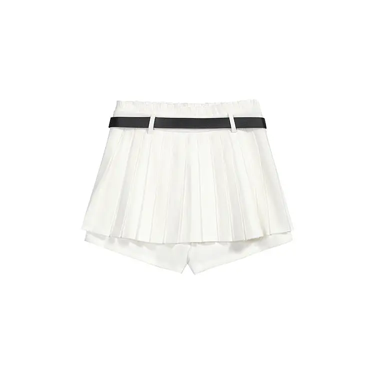 Belt Pleated Skirt