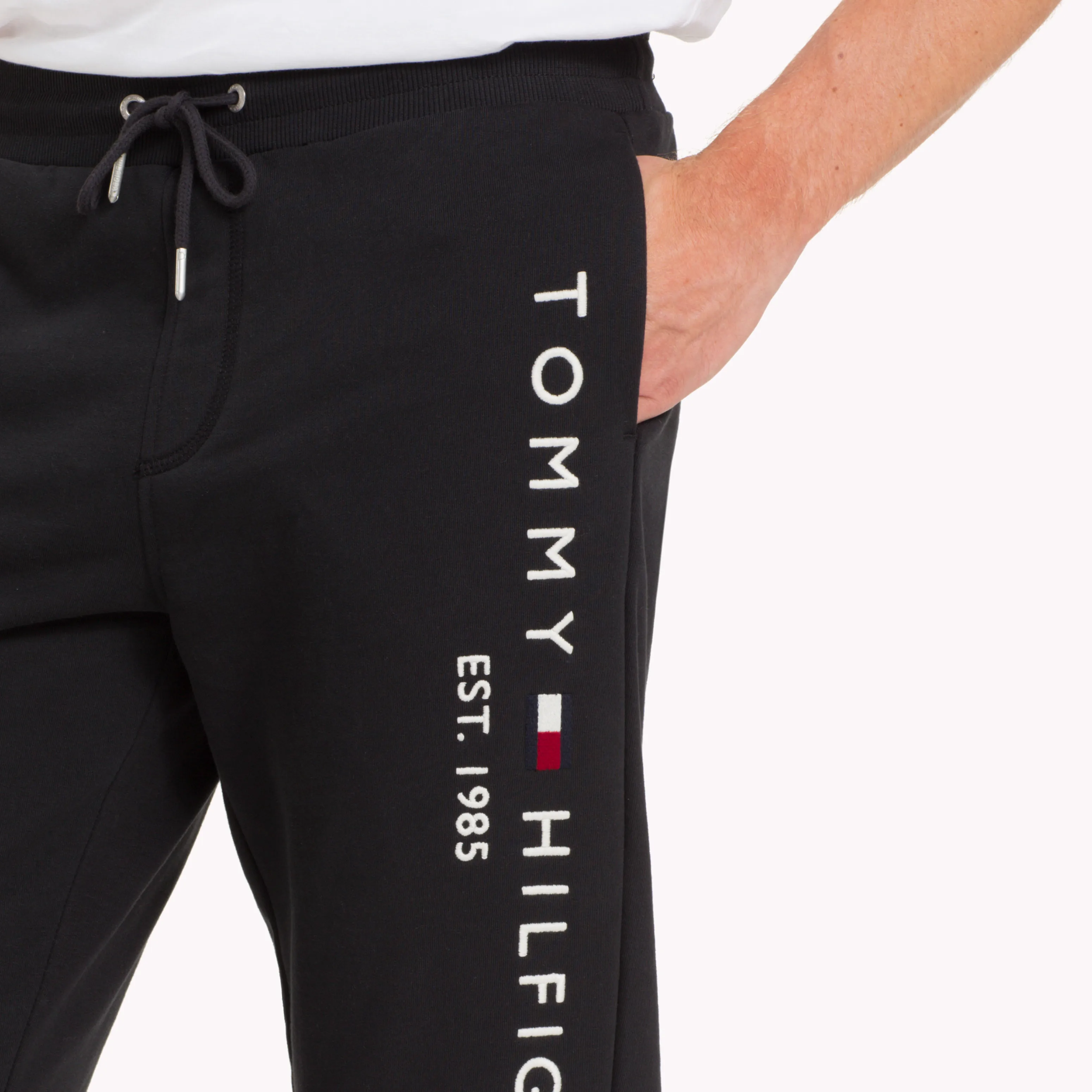 Black Pure Cotton Logo Joggers | Sweatshirts & Hoodies | Tommy Hilfiger