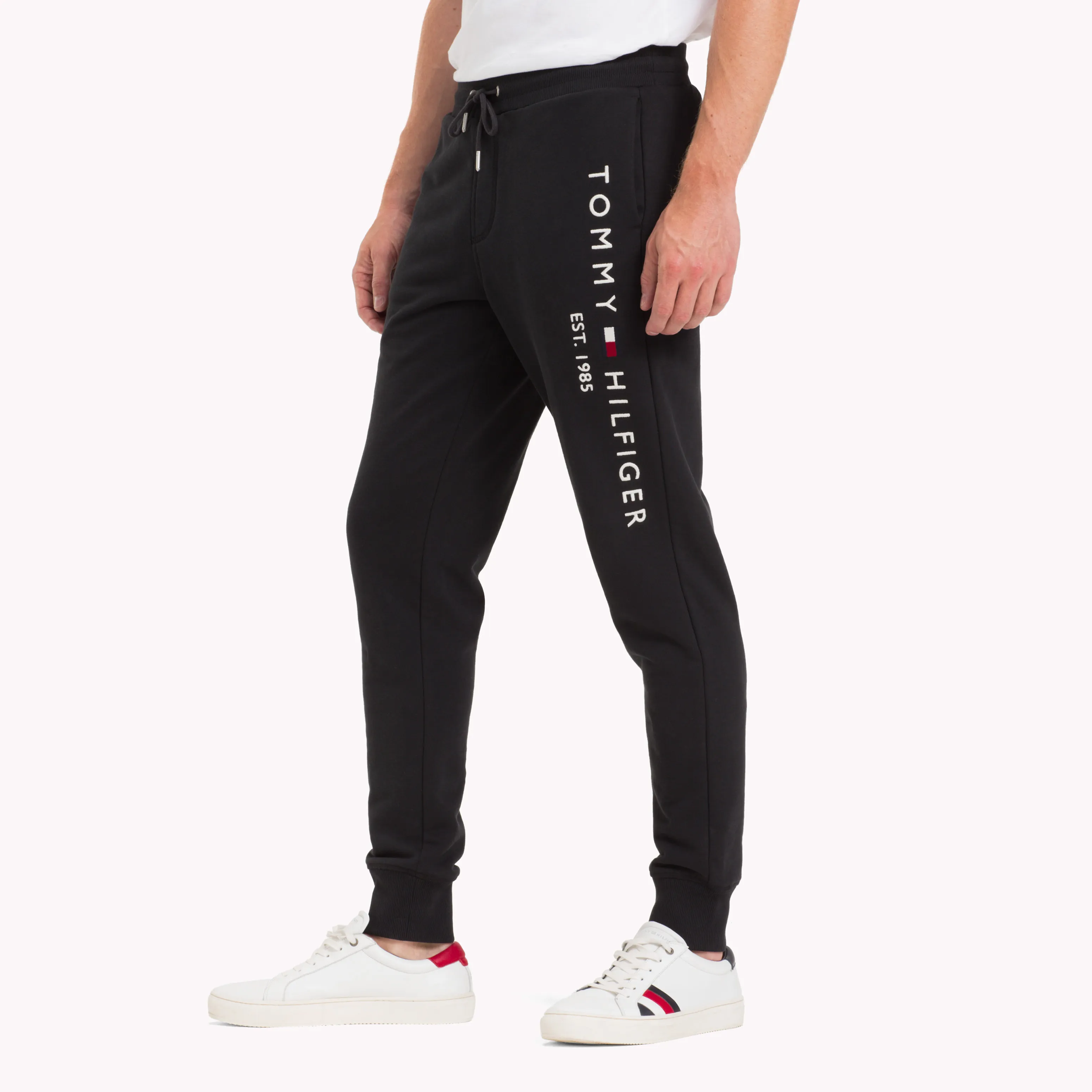 Black Pure Cotton Logo Joggers | Sweatshirts & Hoodies | Tommy Hilfiger