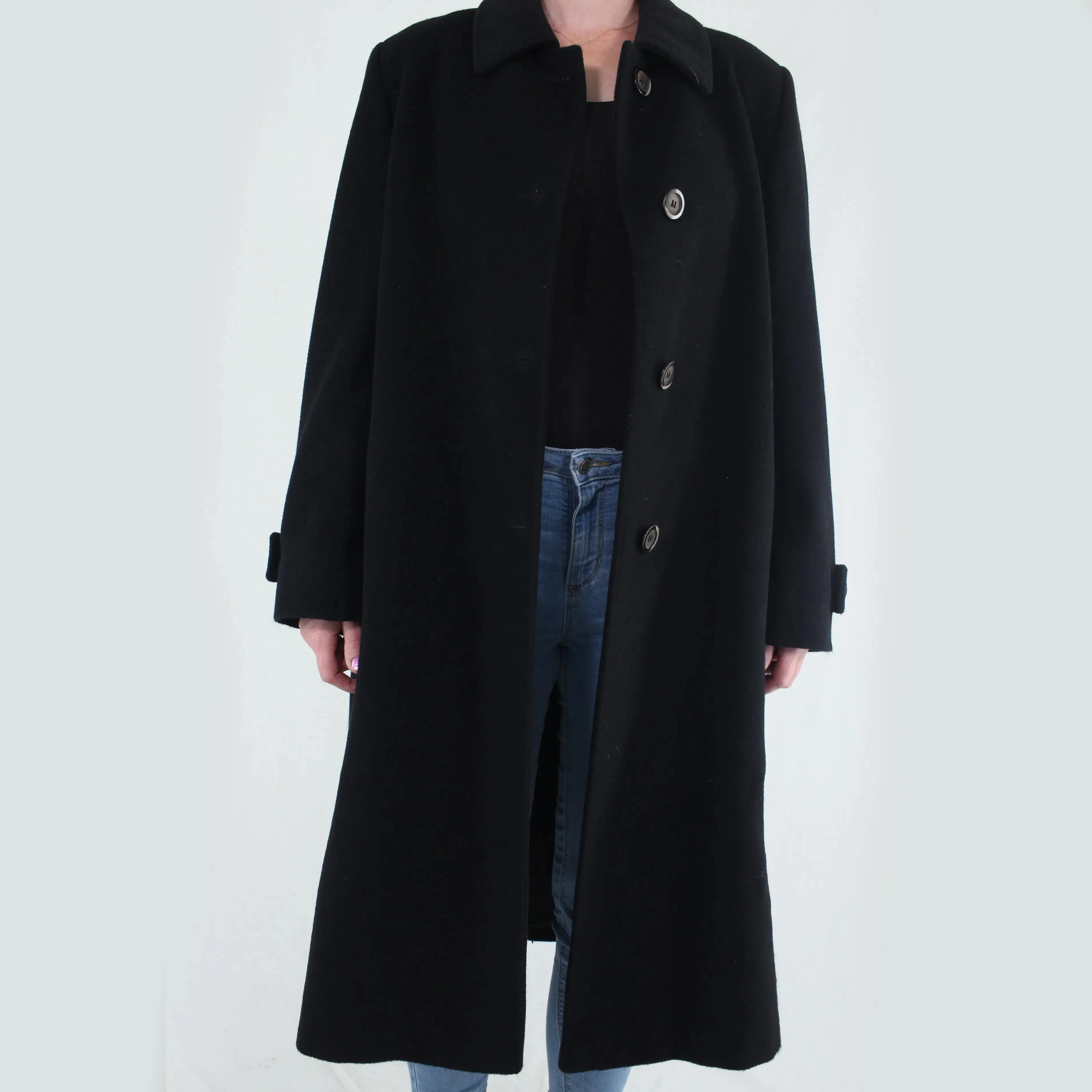 Black Wool Coat | ThriftTale