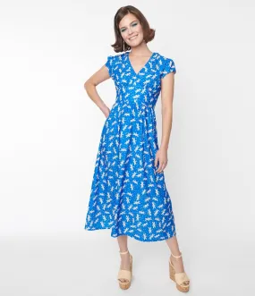 Blue Dragonfly Heather Midi Dress