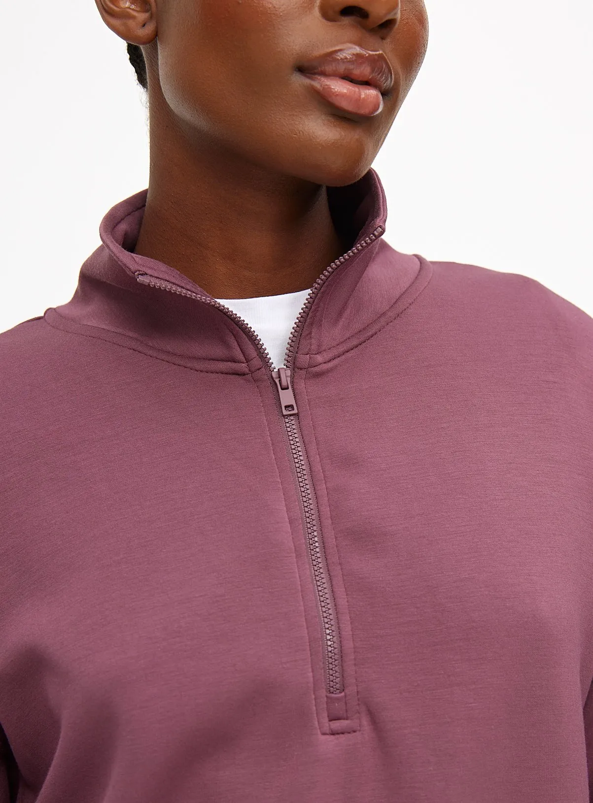 Buy Plum Half-Zip Sweatshirt L | Hoodies and sweatshirts | Tu