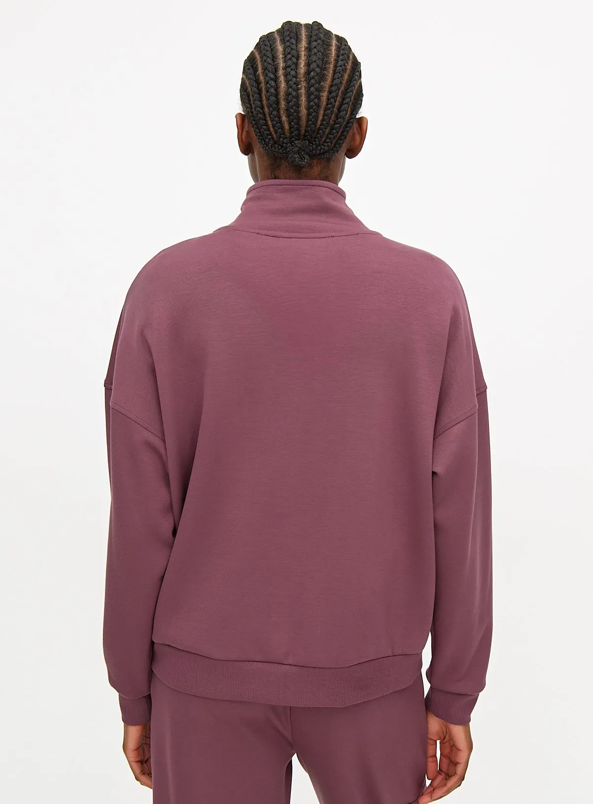 Buy Plum Half-Zip Sweatshirt L | Hoodies and sweatshirts | Tu