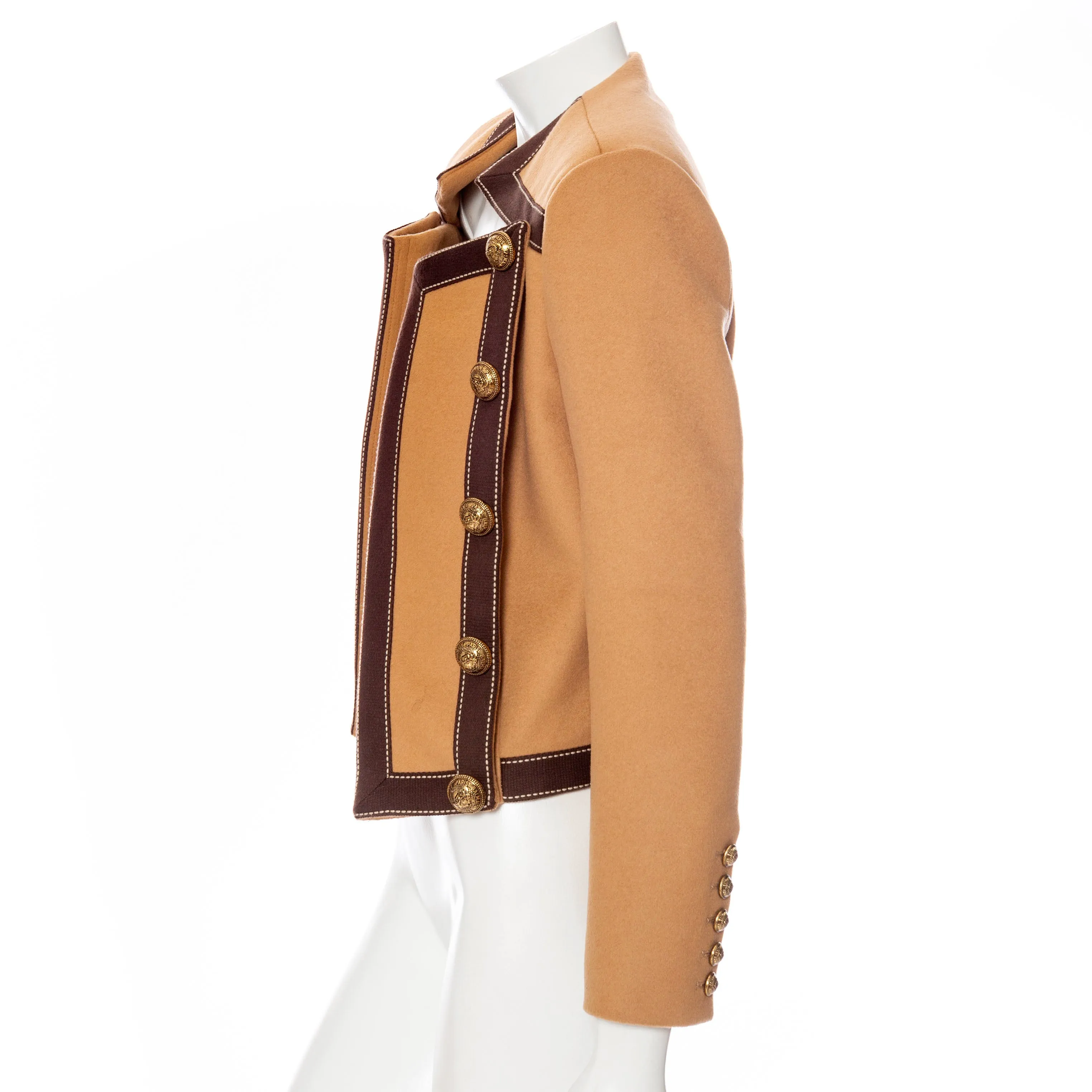 Camel Wool-Blend Spencer Jacket