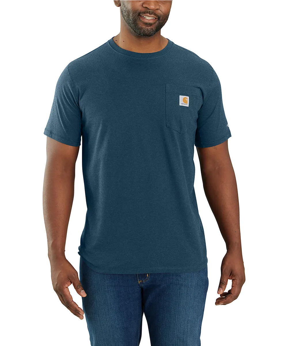 Carhartt Men's Force Short-Sleeve Pocket T-Shirt - Scout Blue Heather