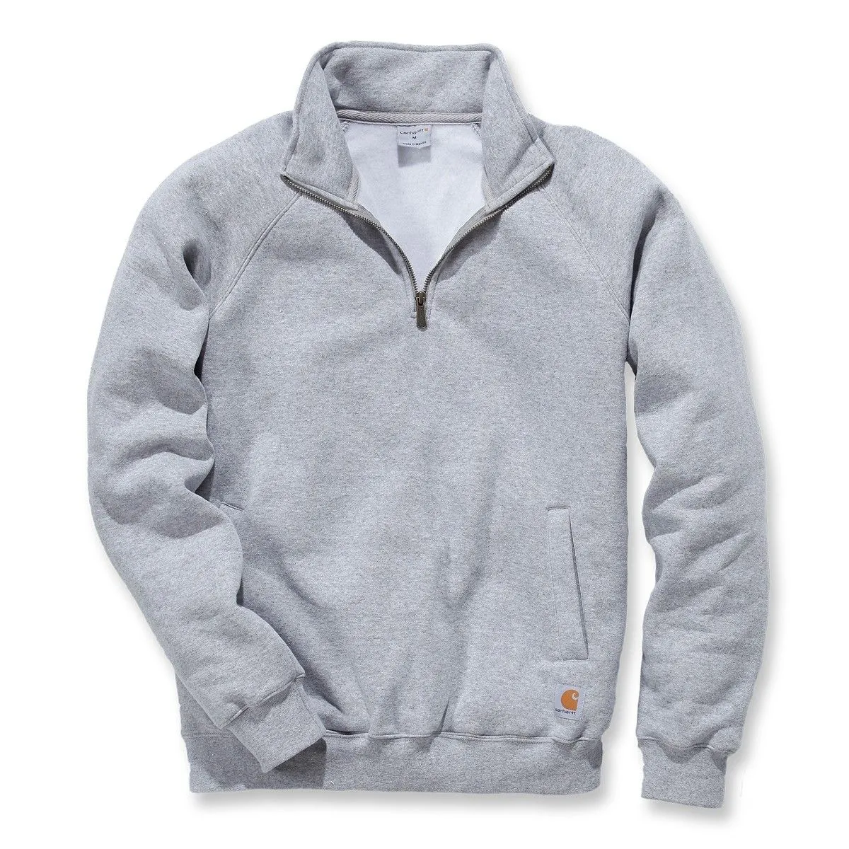 Carhartt K503 Midweight Quarter Zip Mock Neck Sweatshirt - Heather Grey