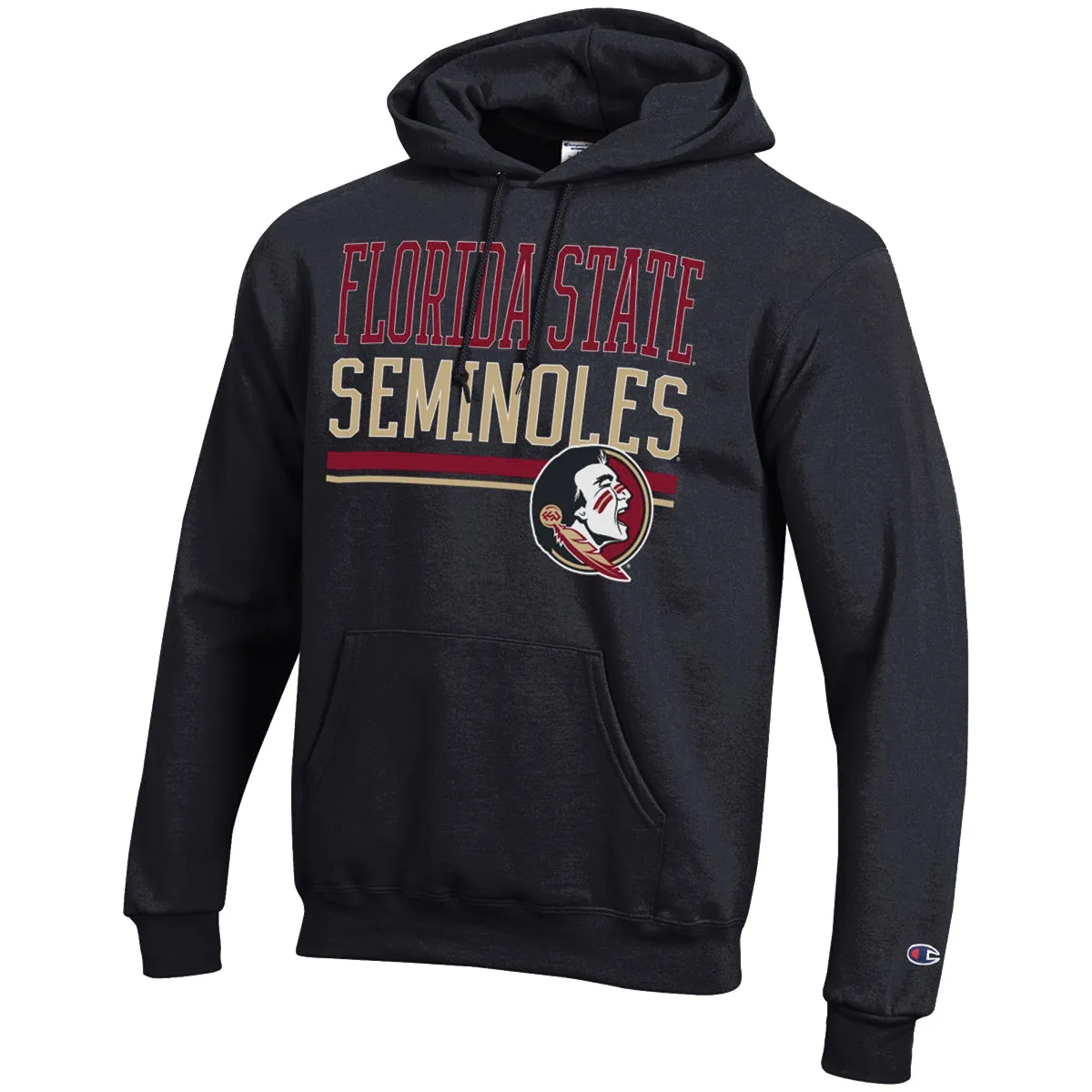 Champion Men's Florida State Seminoles Seminole Logo Powerblend Hood - Black