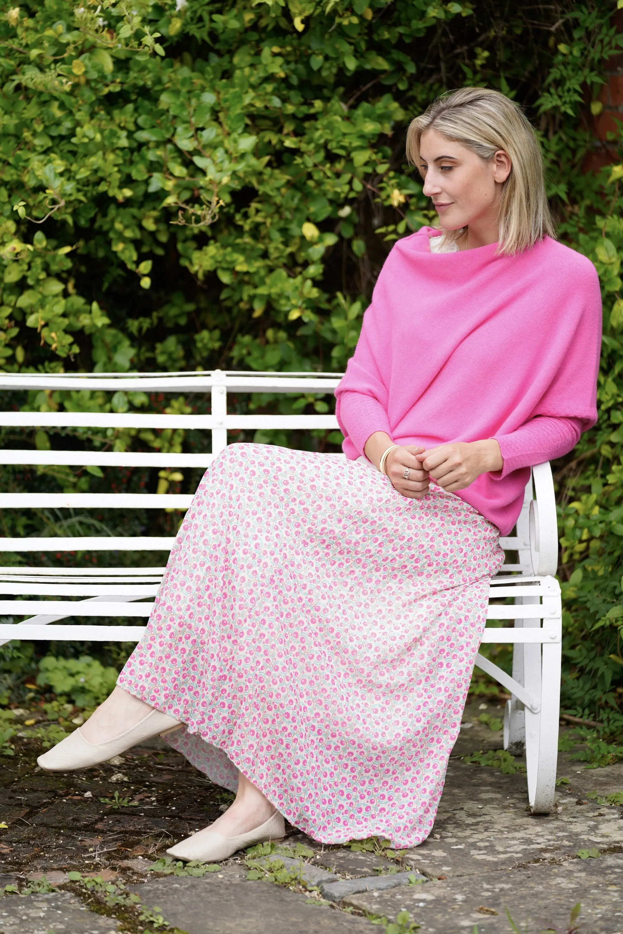 Cherry Blossom Pleated Skirt