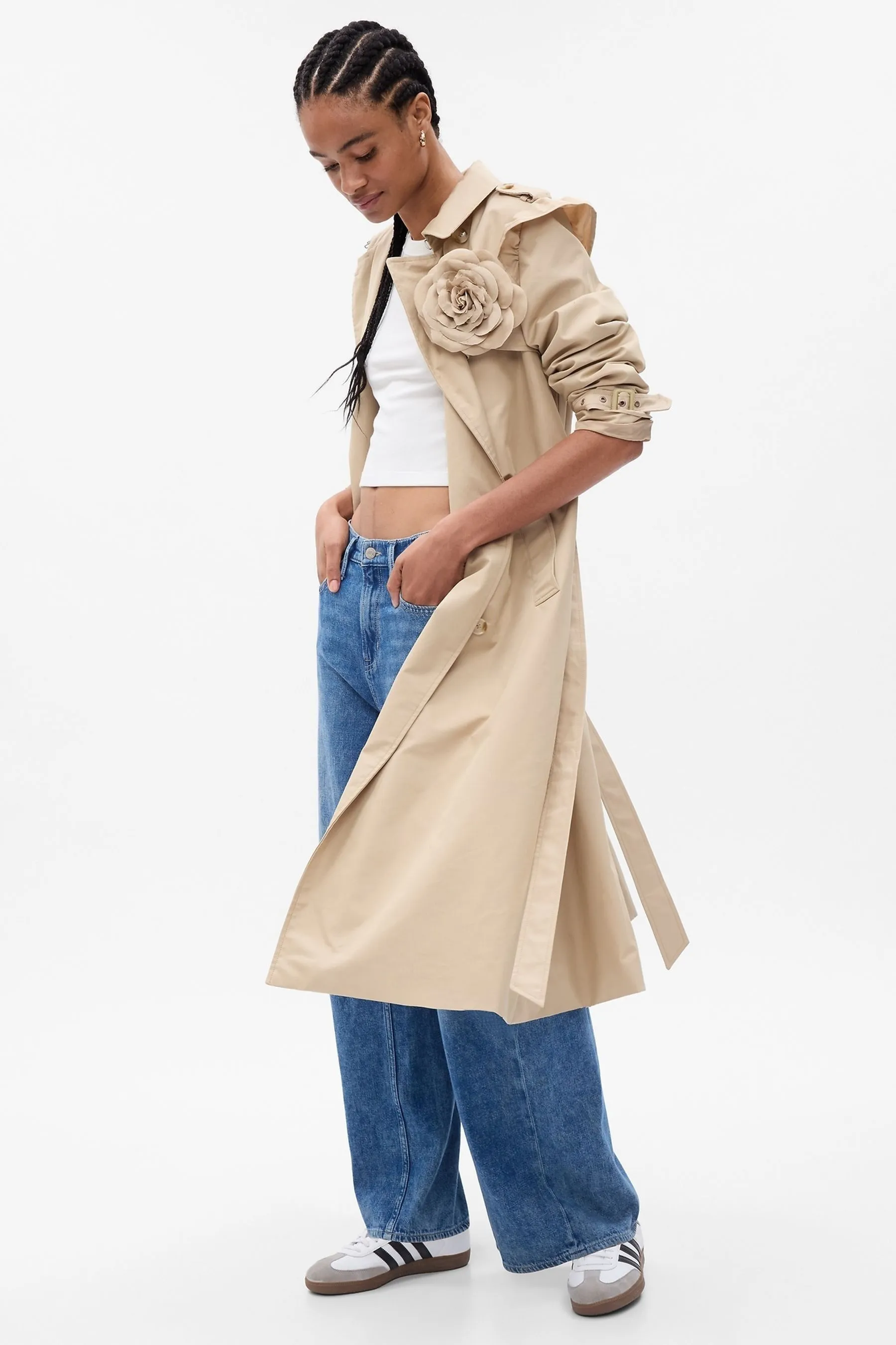 Cream LoveShackFancy Trench Coat