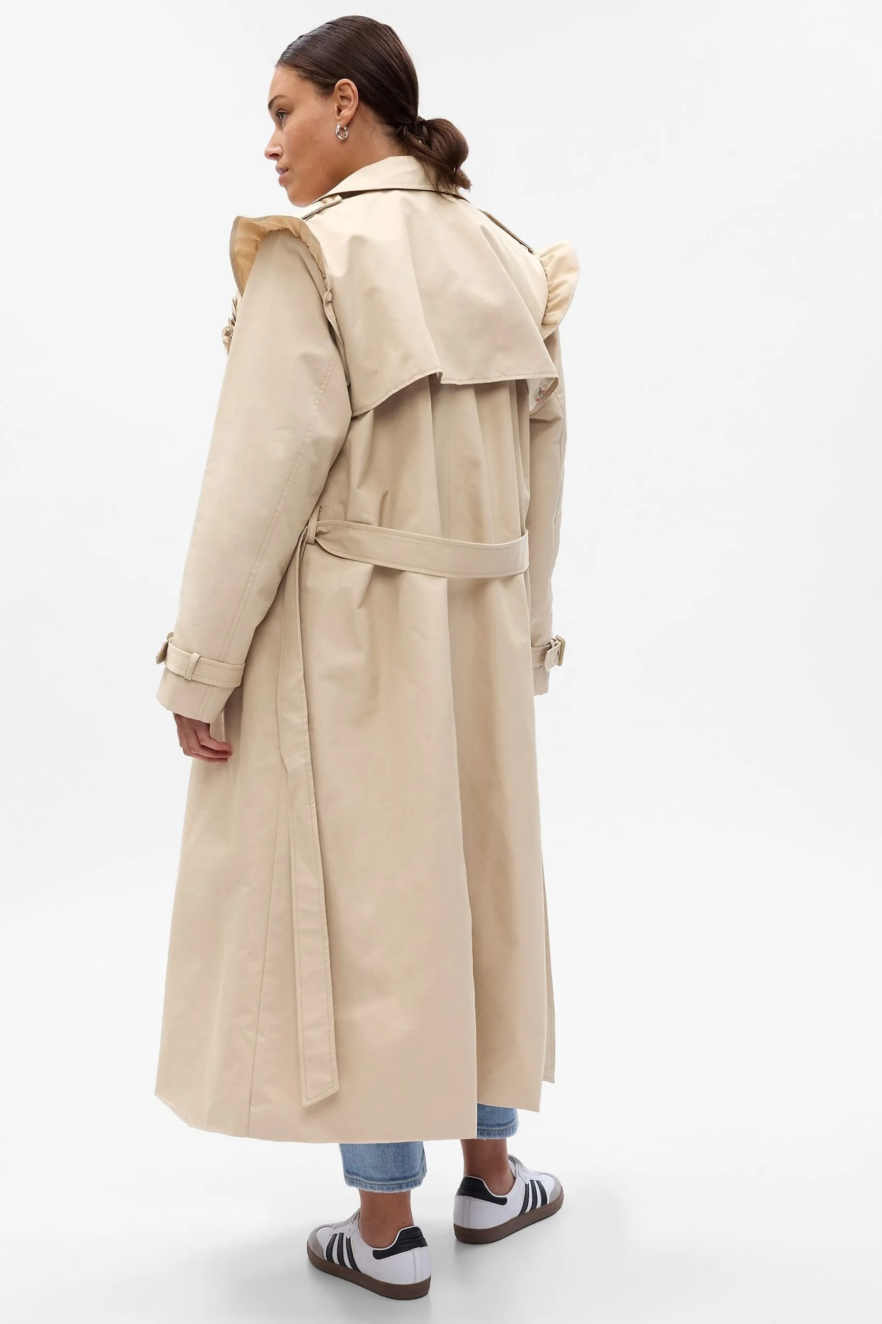 Cream LoveShackFancy Trench Coat