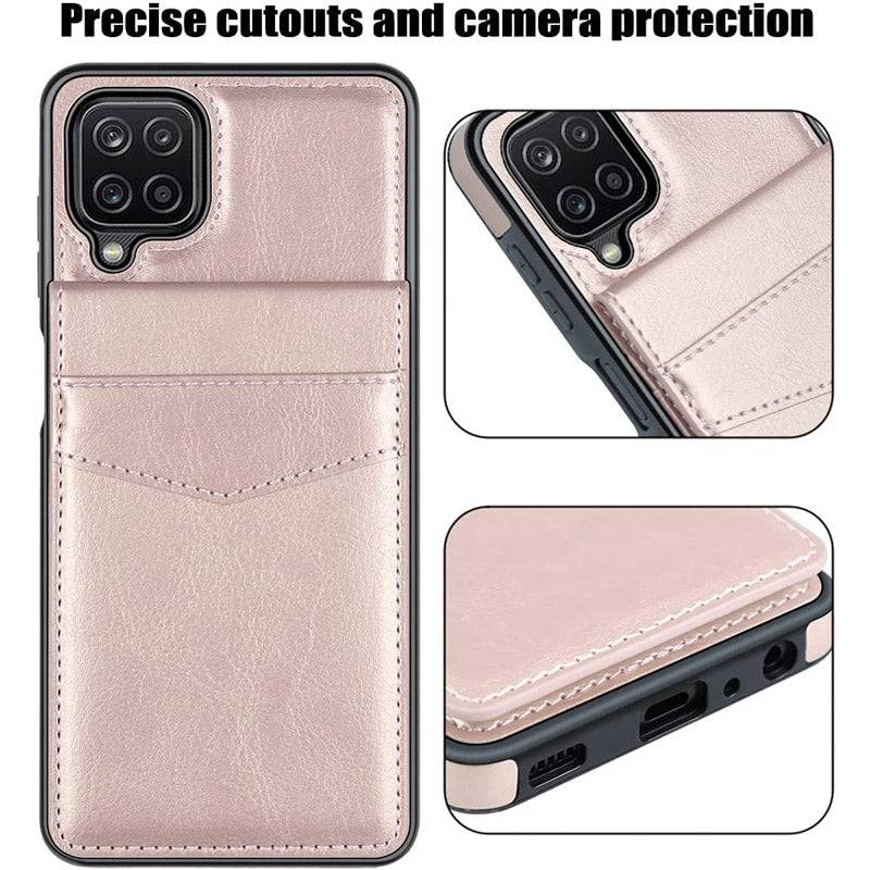 Dual Layer Lightweight Leather Wallet Case for Samsung Galaxy A12