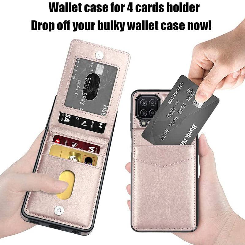 Dual Layer Lightweight Leather Wallet Case for Samsung Galaxy A12