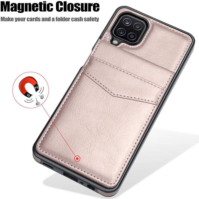 Dual Layer Lightweight Leather Wallet Case for Samsung Galaxy A12