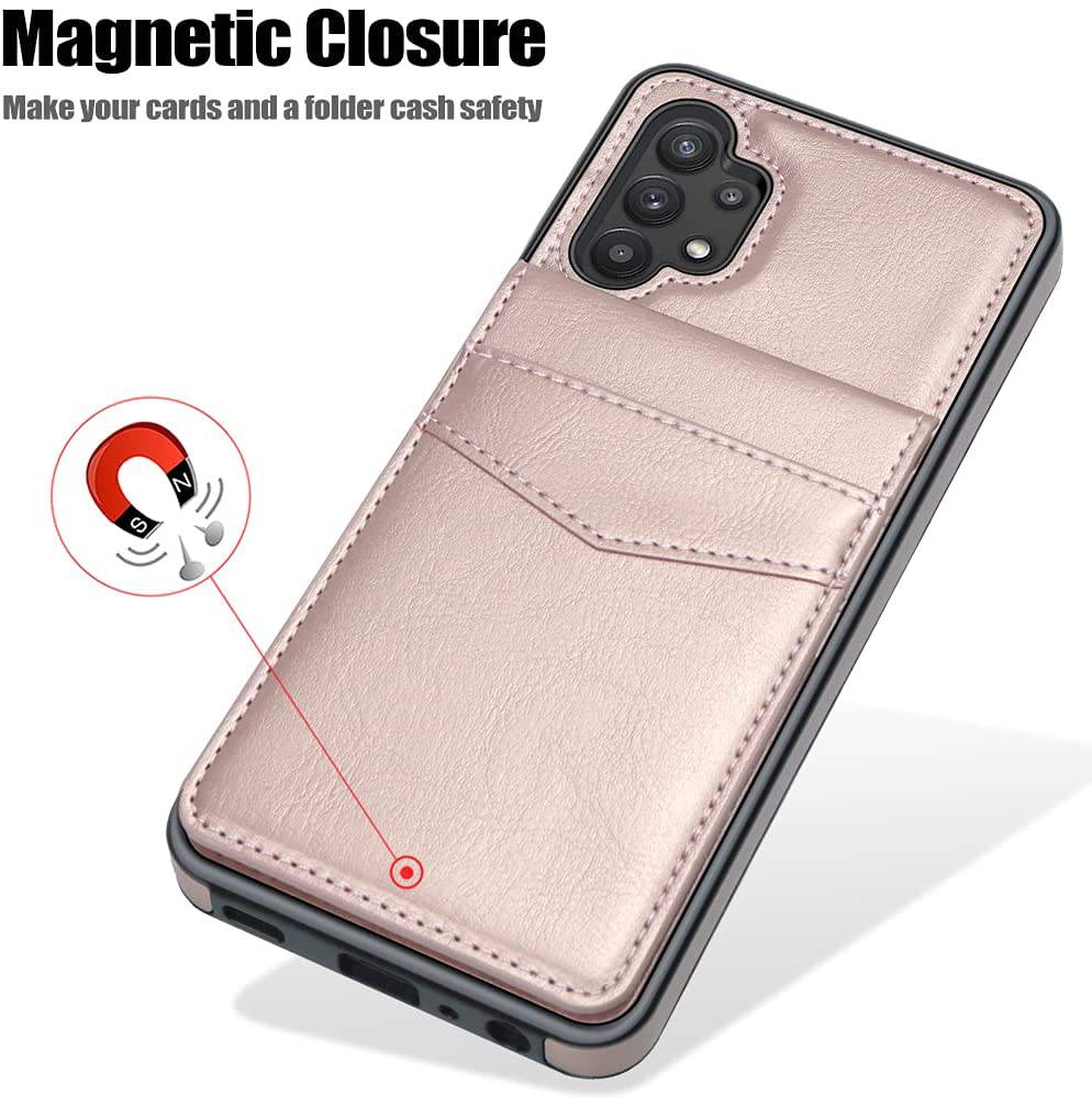 Dual Layer Lightweight Leather Wallet Case for Samsung Galaxy A32(5G)