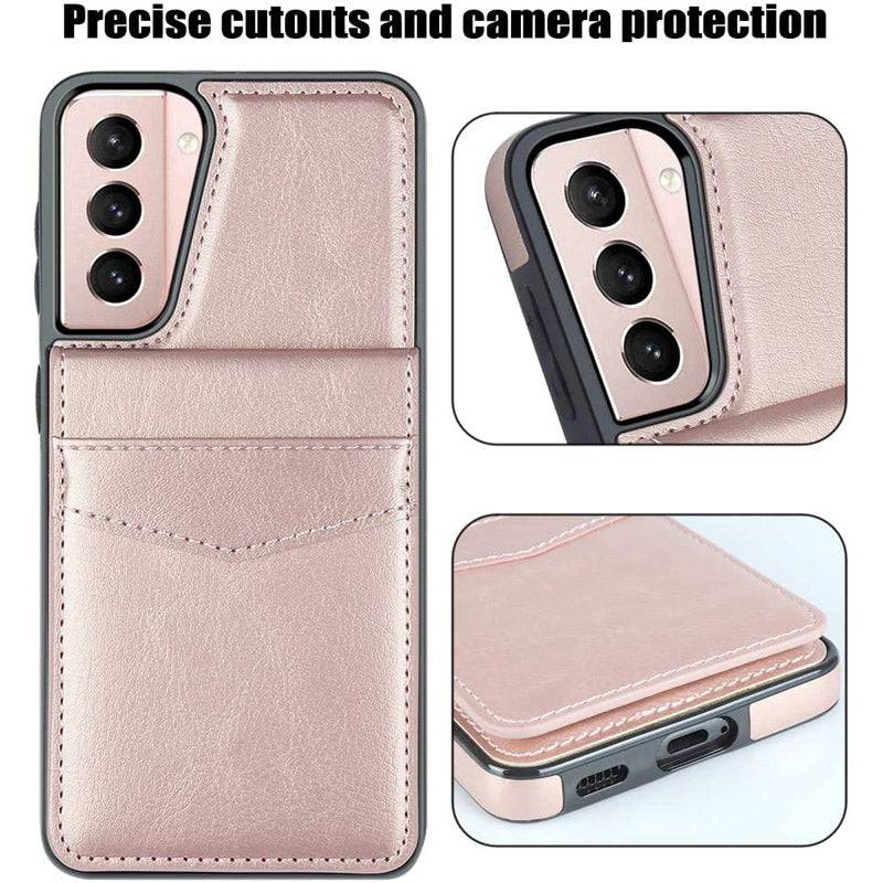 Dual Layer Lightweight Leather Wallet Case for Samsung Galaxy S21 Plus