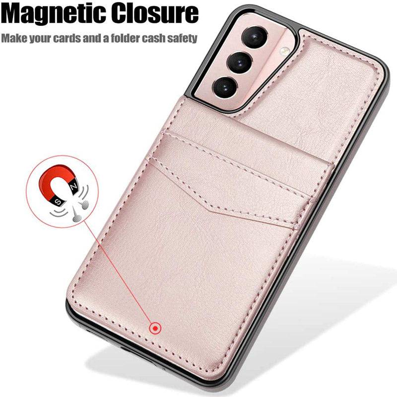 Dual Layer Lightweight Leather Wallet Case for Samsung Galaxy S21 Plus