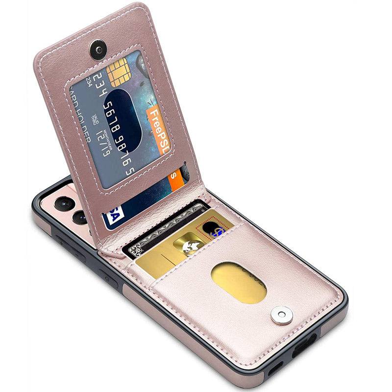 Dual Layer Lightweight Leather Wallet Case for Samsung Galaxy S21