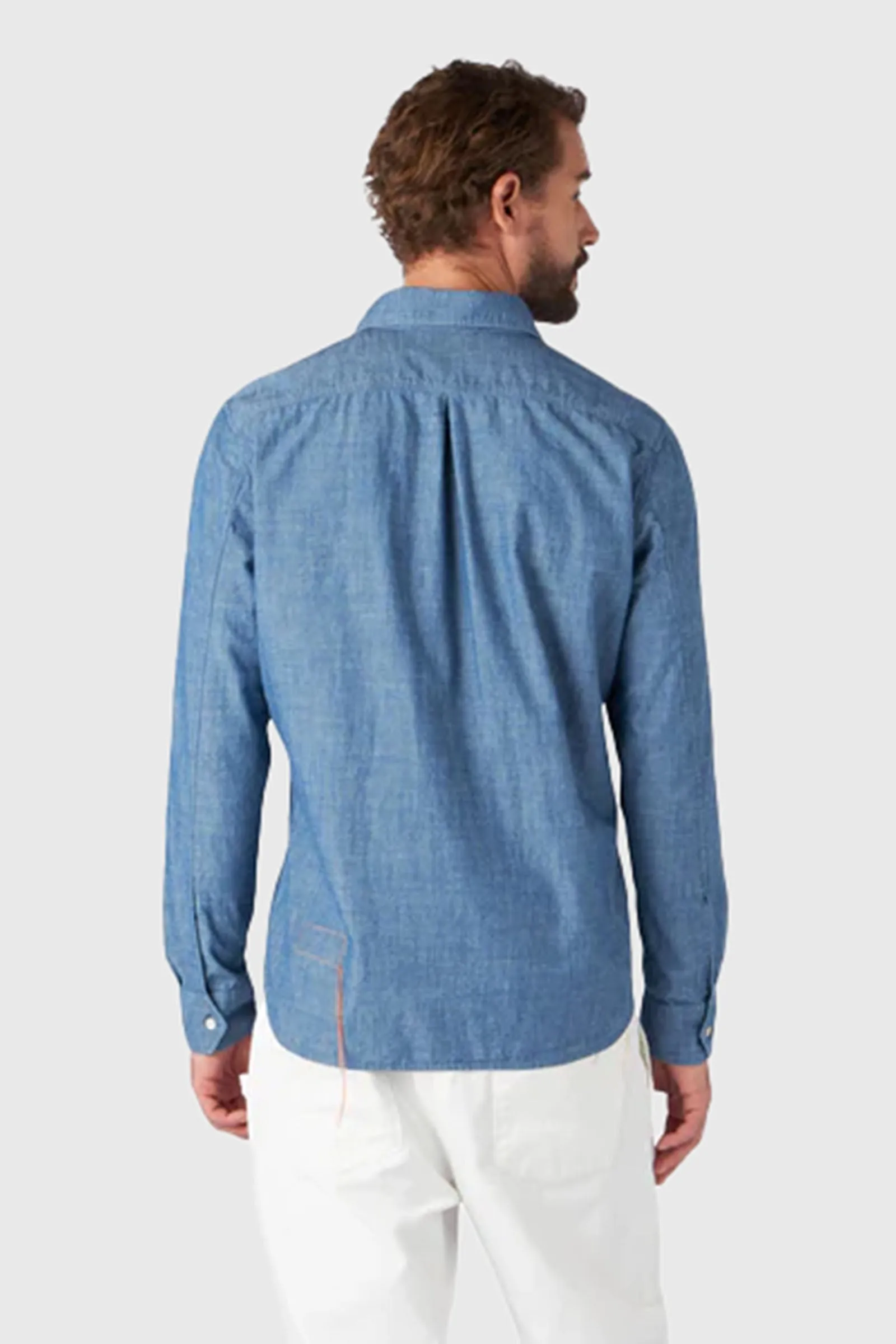 Fortela Camicia Amleto Patch Pockets Chambray Uomo