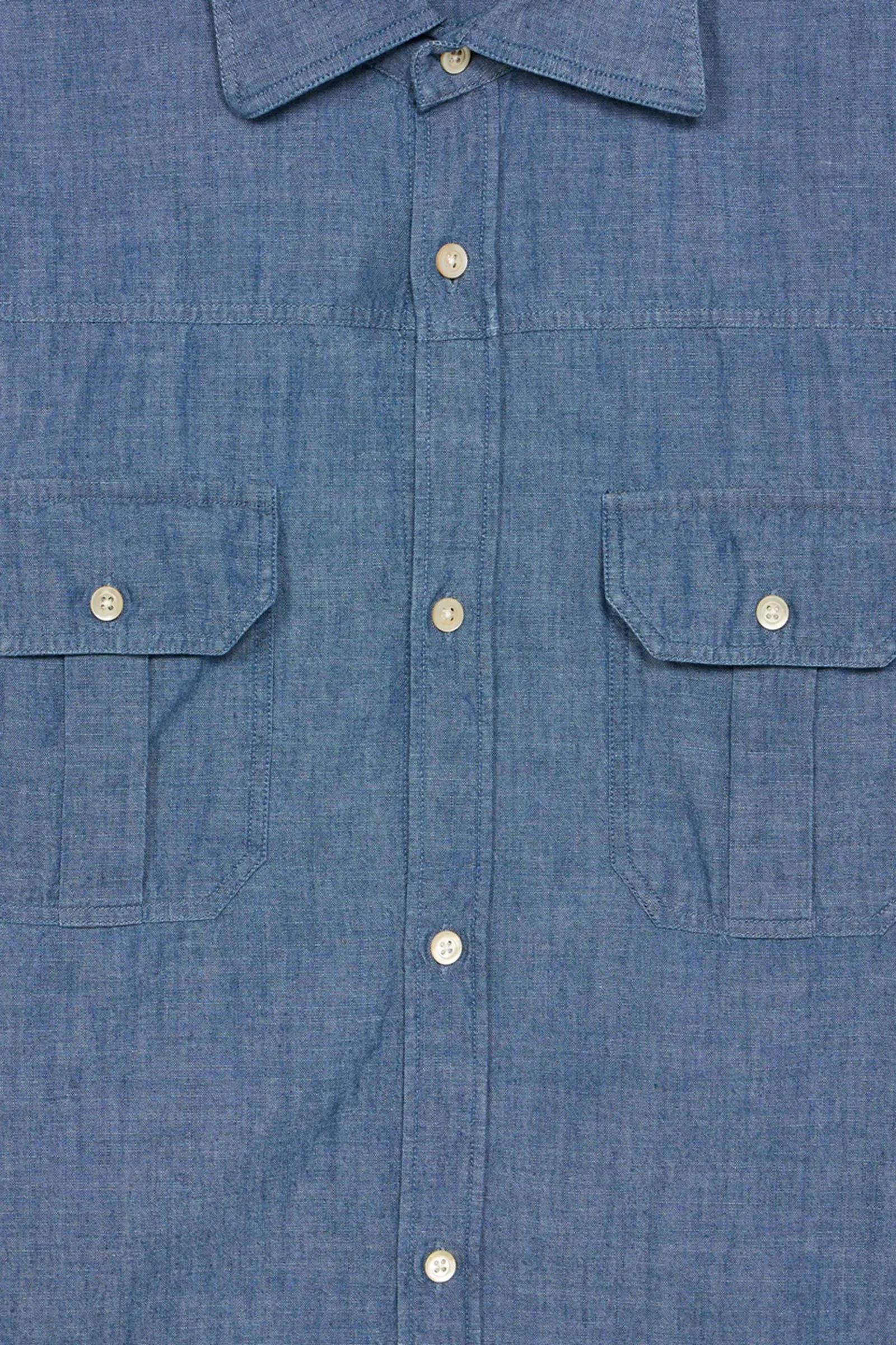 Fortela Camicia Amleto Patch Pockets Chambray Uomo