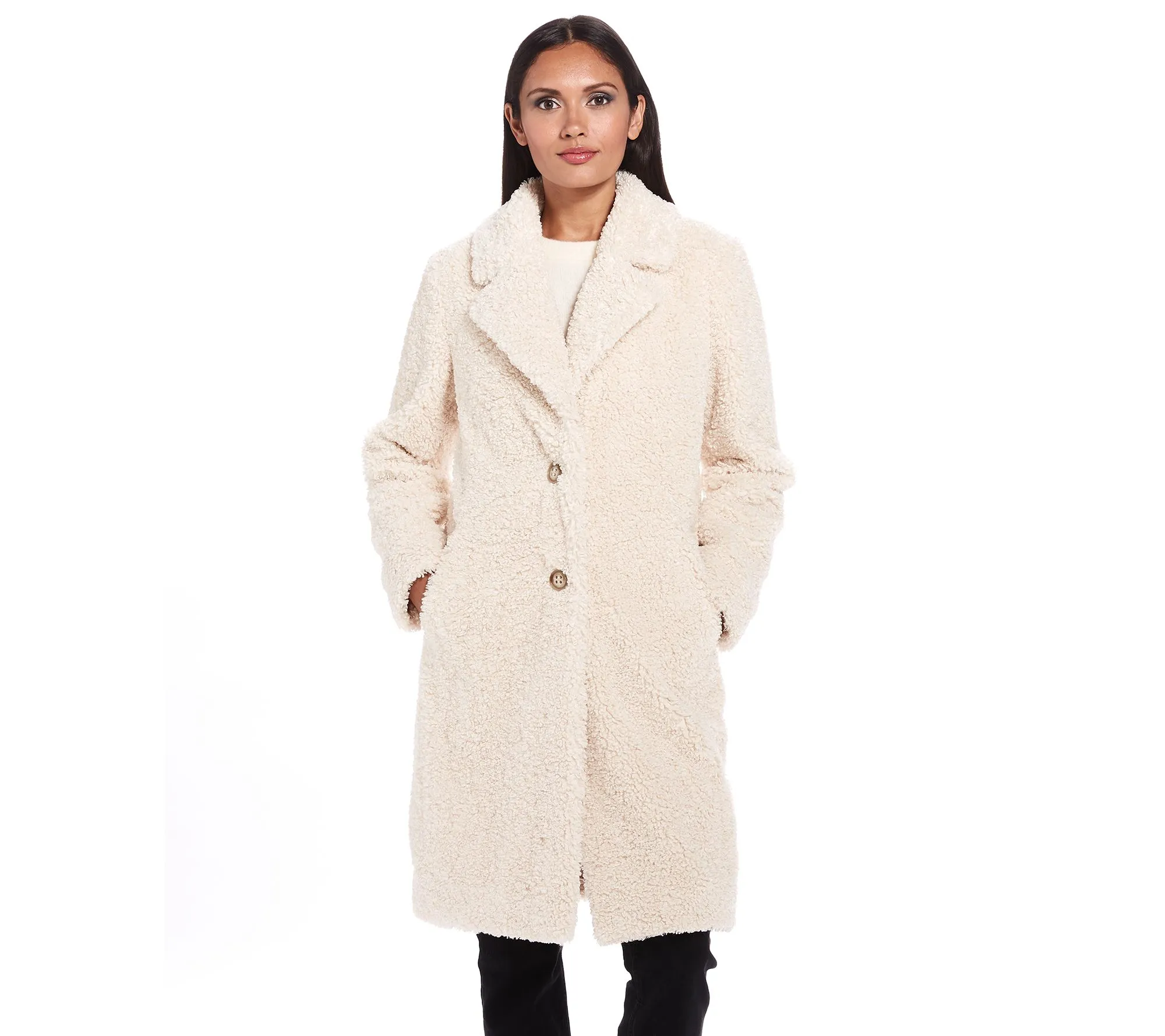 Gallery Faux Fur Walker Coat