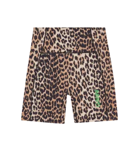 GANNI Leopard Active Ultra High Waist Shorts