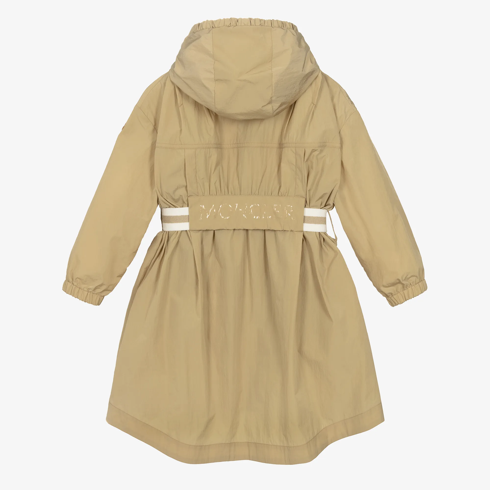 Girls Beige Hooded Aloysha Coat