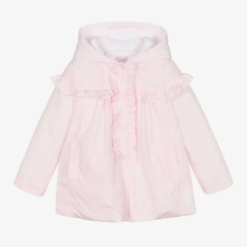 Girls Pale Pink Hooded Coat