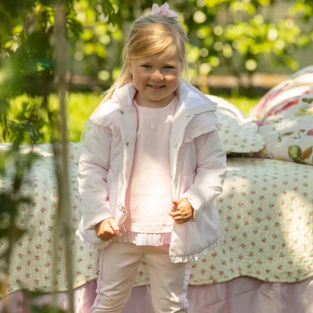 Girls Pale Pink Hooded Coat