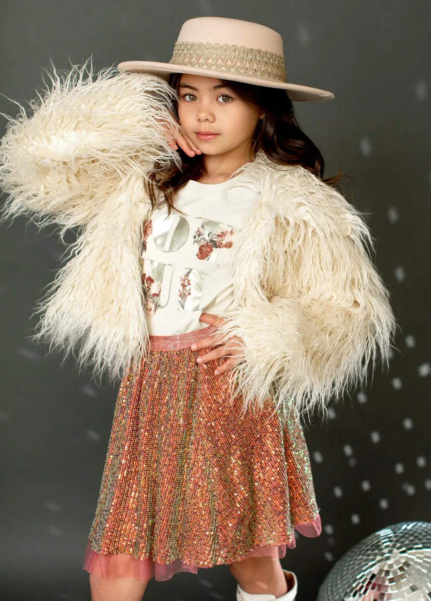 Goldie Fur Coat in Cream