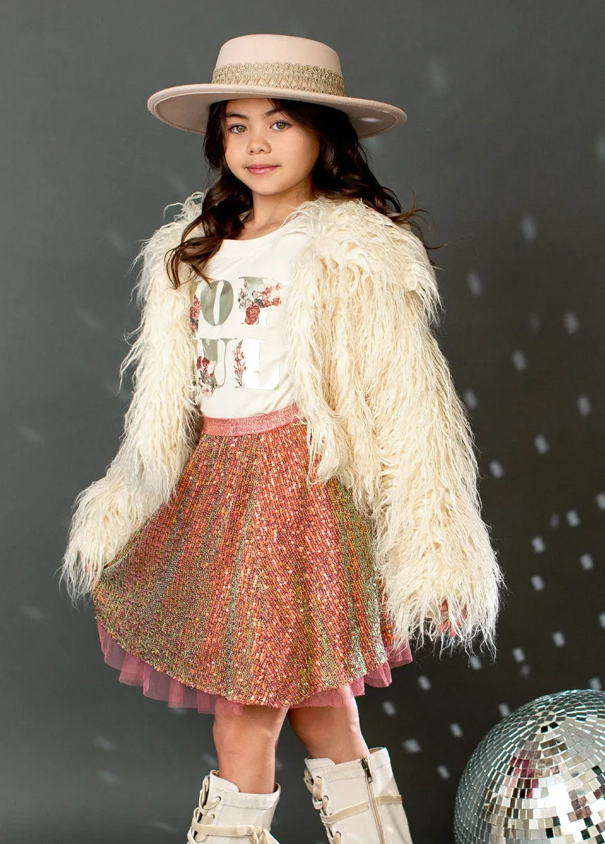 Goldie Fur Coat in Cream