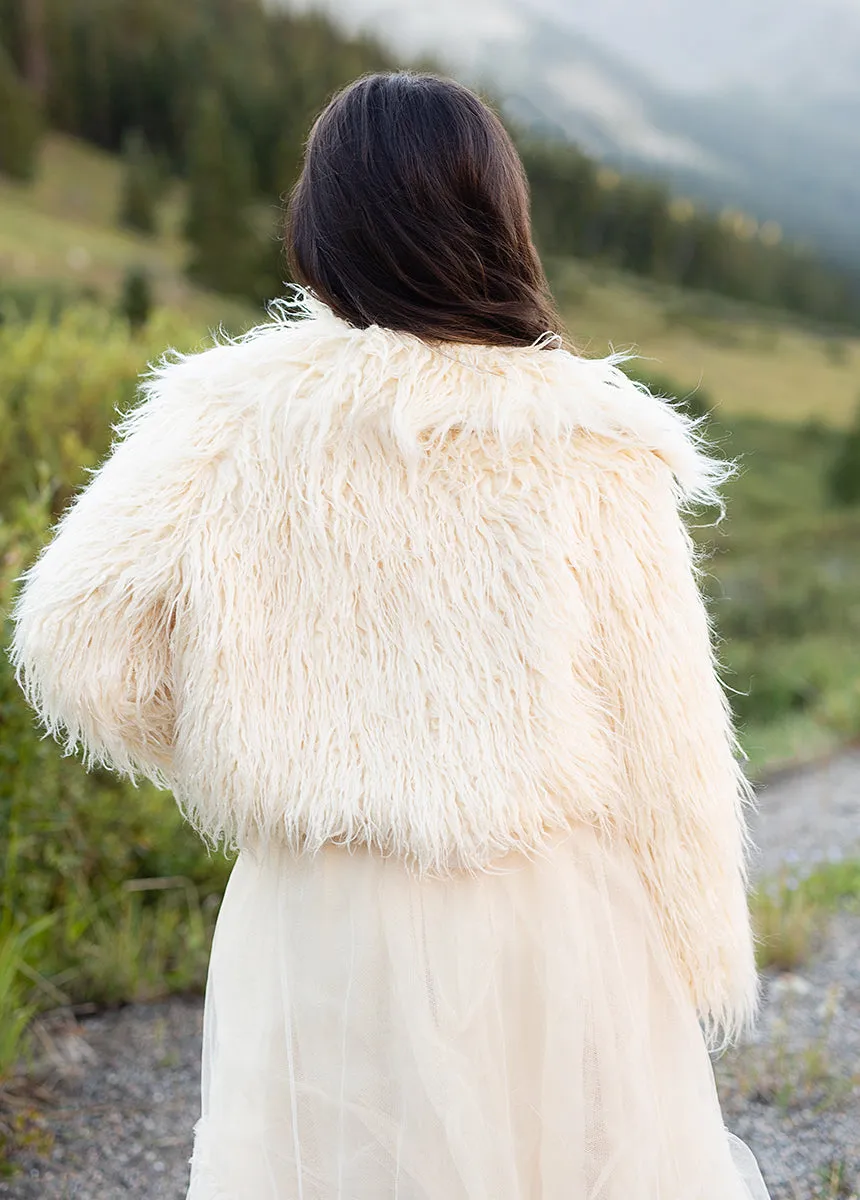 Goldie Fur Coat in Cream