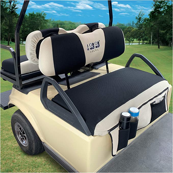 Golf Cart for EZGO TXT RXV & Club Car DS Golf Cart Seat Cover with removable pockets - 10L0L